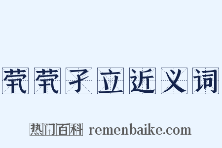 茕茕孑立近义词是什么意思的图片
